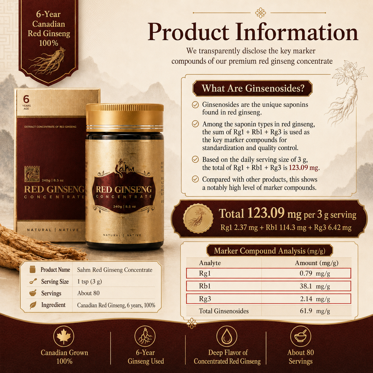 Canadian Red Ginseng Concentrate 240g